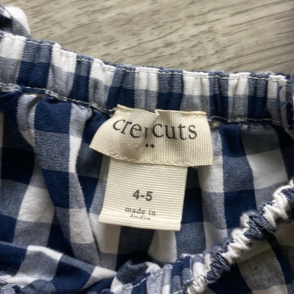 J.Crew Crewcuts Girls Navy gingham long sleeve size 4-5 - Picture 2 of 4